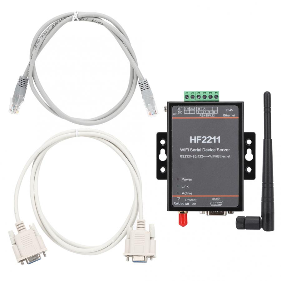 Servidor Serial RS232/485/422 A WIFI y Amp, herramienta multímetro Digital con comunicación de red Ethernet DTU, 5-36VDC,