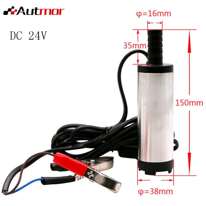 Diesel Fuel Transfer Pump 12V24V 12LPM Aluminum Diesel Fuel Water Oil Transfer Refueling Submersible Pump Diesel Water: Black