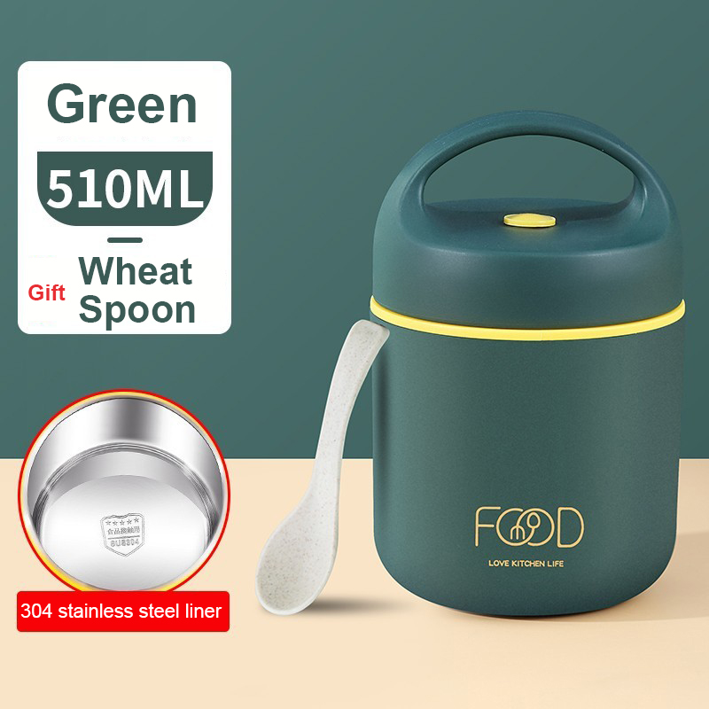 Stainless Steel Vacuum Thermal Lunch Box Insulated Lunch Bag Food Warmer Soup Cup Thermos Containers Bento Lunch Box for Kids: GRAY