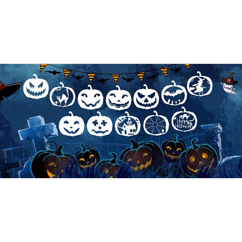 12 pièces Halloween pochoir citrouille ensemble modèles de dessin en plastique