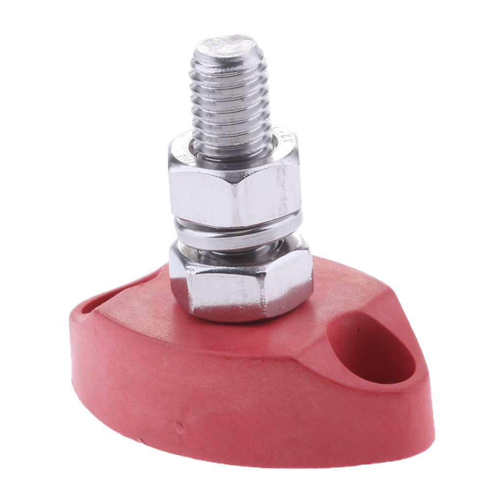 Stud Positive Insulated Battery Power Junction Block 1/4 inch 6mm (Red)