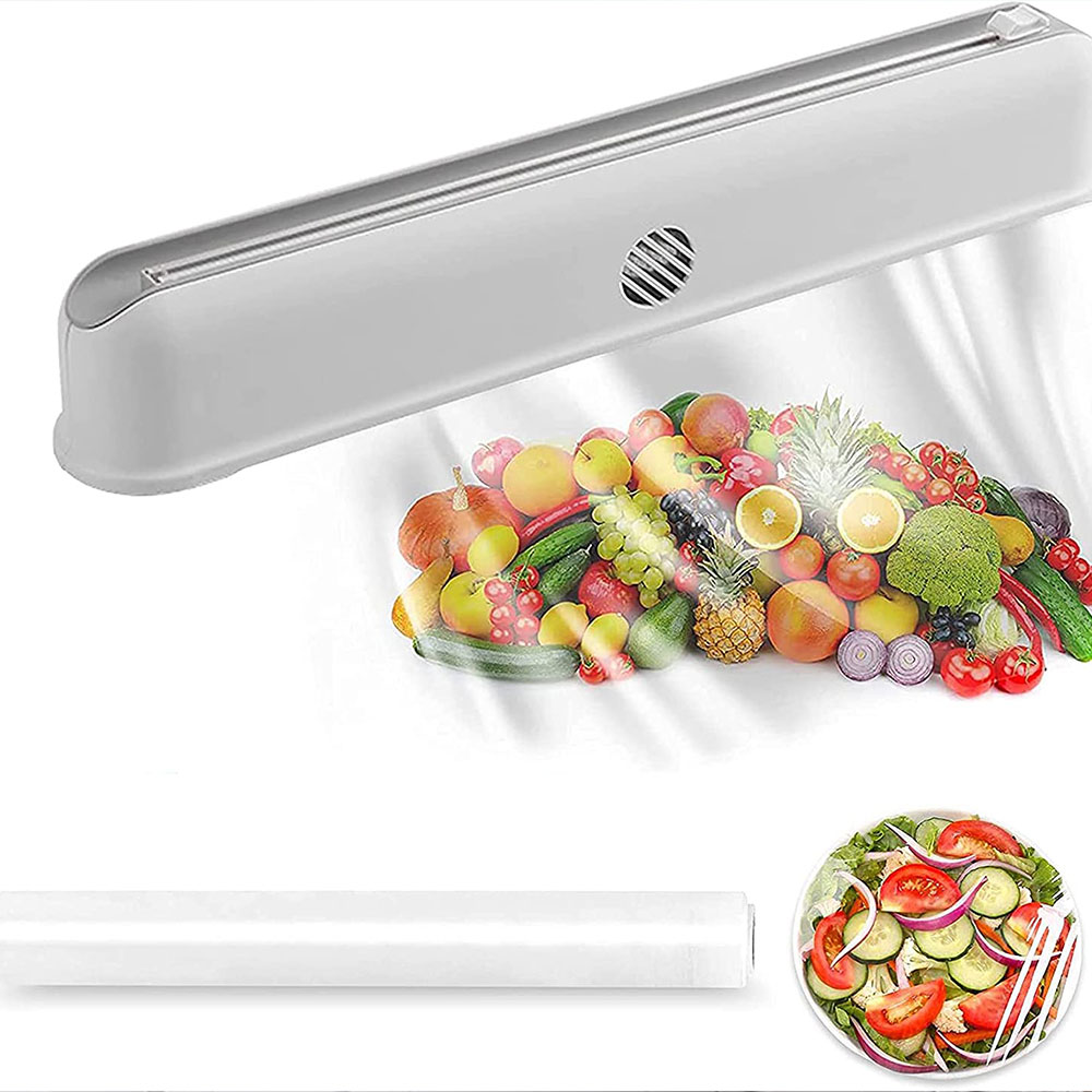 Plastic Packaging Dispenser With Sliding Cutter Reusable Wrap Dispenser Wall-Mounted Tin/Aluminum Foil Dispenser Cling Film