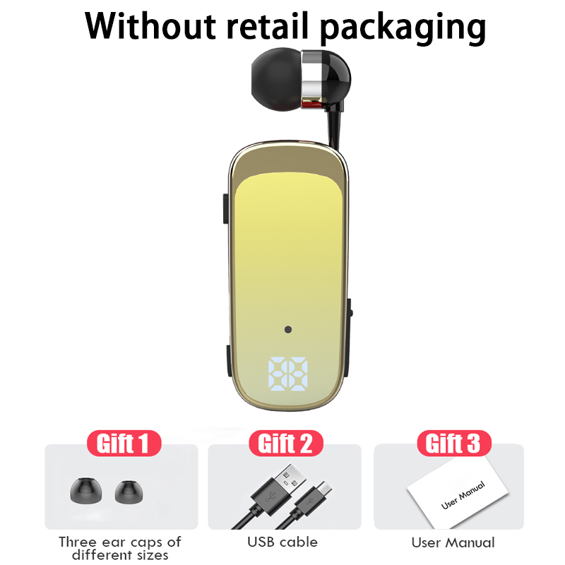 Écouteurs Bluetooth avec fil rétractable, casque avec fil, musique professionnelle, rappel de vibration 20h, allergique, 2 téléphones: Menthe