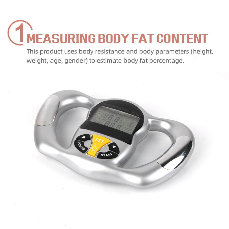 Håndholdt 6 sekunders fedtmåleinstrument bmi-måler sundhed fedtanalysator monitor sundhedspleje værktøjer kropsfedt monitor