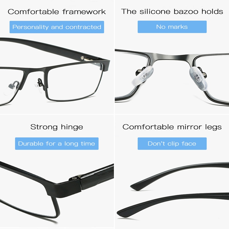 Wolhool Mannen Titanium legering Leesbril Niet sferische 12 Layer lenzen Retro Business Hyperopie Brillen