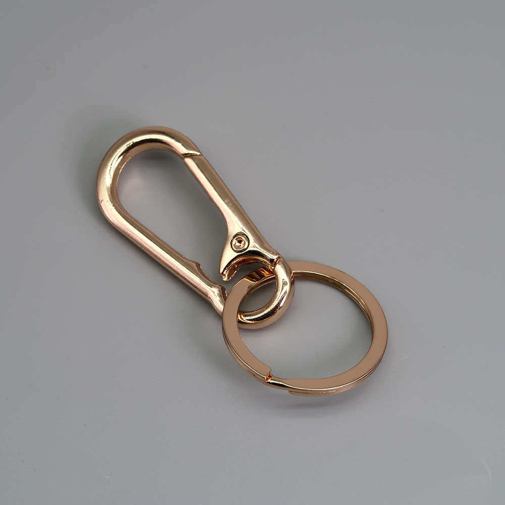 Männer Doppel Ring Schlüsselbund Metall Taille Schnalle Auto Schlüssel Halfter Anhänger draussen Karabiner Klettern Werkzeug Angeln Schlüsselring Geschäft: Beige
