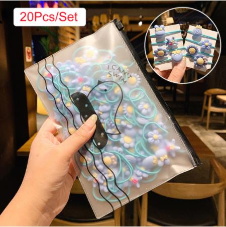 20/40Pcs Meisjes Haaraccessoires Geschenkdoos Elastische Haarbanden Bloem Clip Bows Hoofdband Haarband Leuke haarbanden Voor Kinderen: G