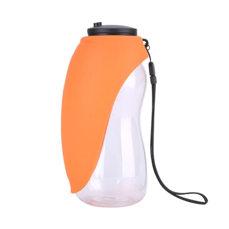 Pet Cats Feeder Drinking Bottle Plastic Dogs Water Go Out Travel Outdoor Portable Accompanying High-Capacity Cup: Orange