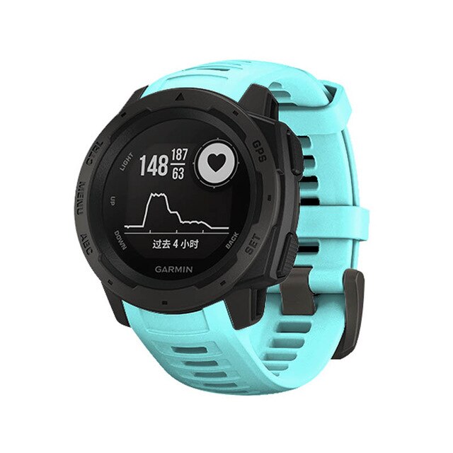 22mm Sport Silicone Strap Quick Release Replacement Watch Band for Garmin Instinct XR649: Mint Green