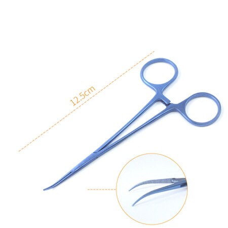 Beauty double eyelid stainless steel instrument Microvascular forceps Hemostatic forceps Straight elbow: Yellow