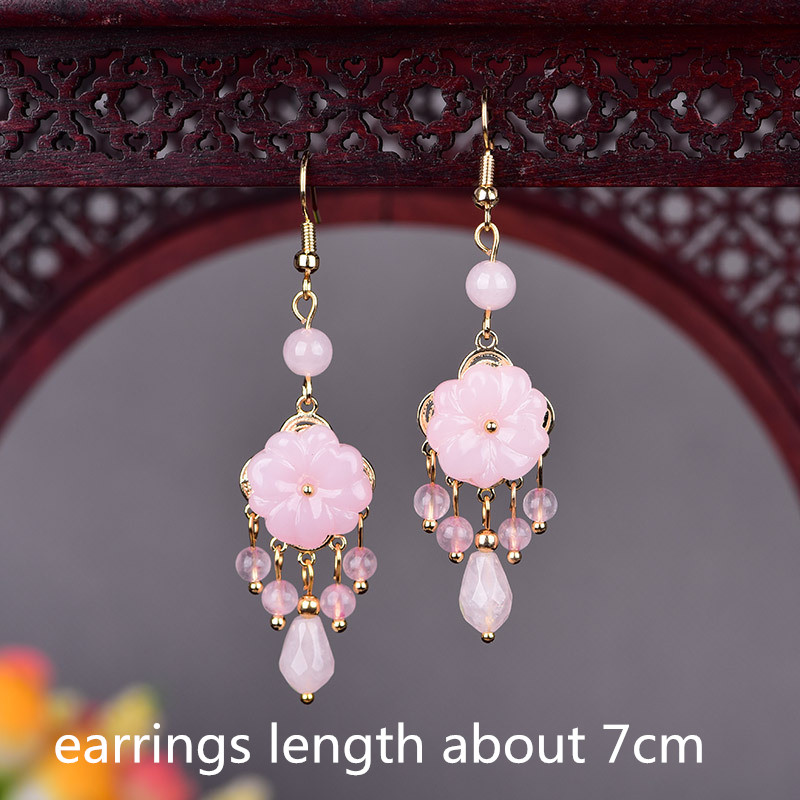 Yanting Cloisonne Butterfly Earrings For Women Natural Stone Earings Shell Flower Ethnic Earrings Hanging: 315