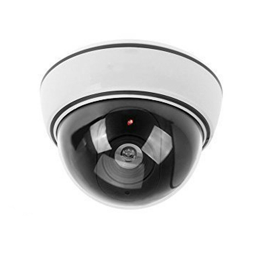 Silver Dummy Dome Security Camera CCTV False IR LED Flashing Red Light WYS Sales