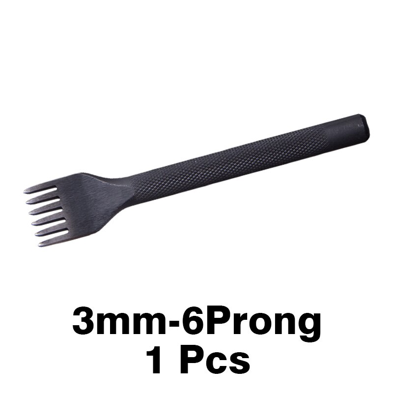 WUTA, 1 pieza, punta de diamante, cincel de cuero de hierro negro, herramientas de punzonado para artesanía de cuero, herramientas de costura disponibles de 3/4mm: Caqui oscuro