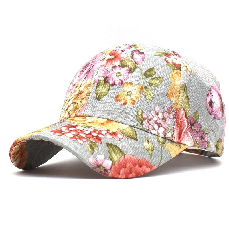 Klimaat Vrouwen Bloem Lente Baseball Cap Mooie Bloemen Mode Cap Mooie Ademende Hoed Cadeau Voor Vrouwen Vrouw Moeder Jong Meisje: Gray