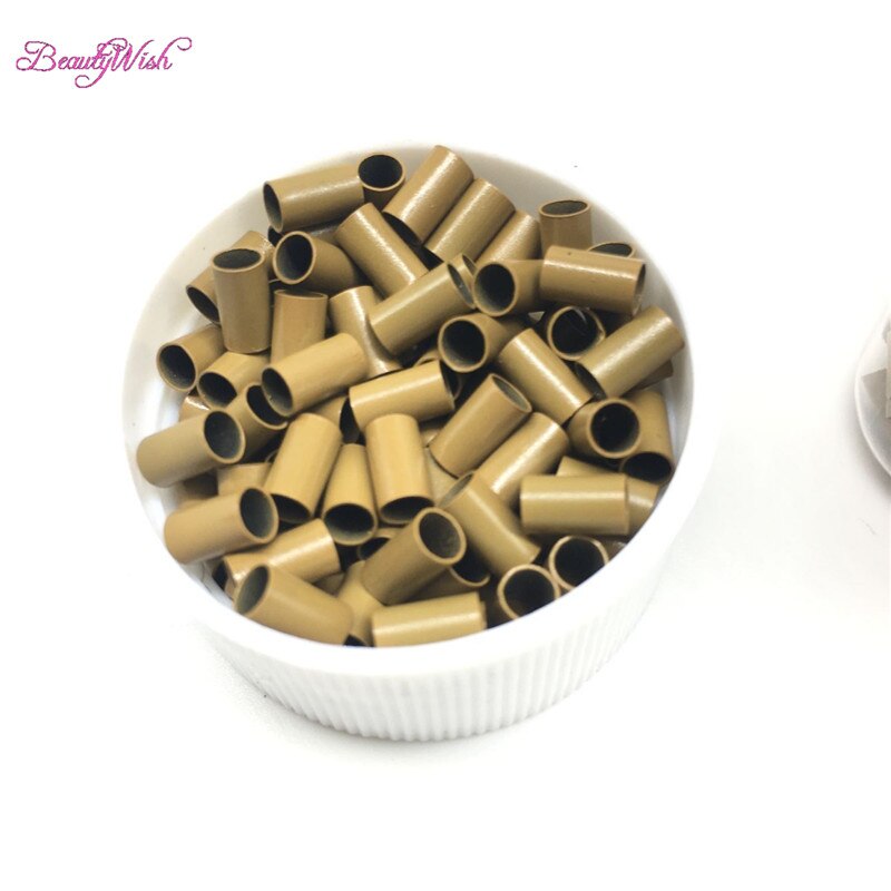 Micro link anel de micro miçangas, loiro, preto, marrom, 1000 peças, 3.4x3.0x6.0mm, em cobre reto, anel de mini fechaduras, miçangas para eu dica de cabelo