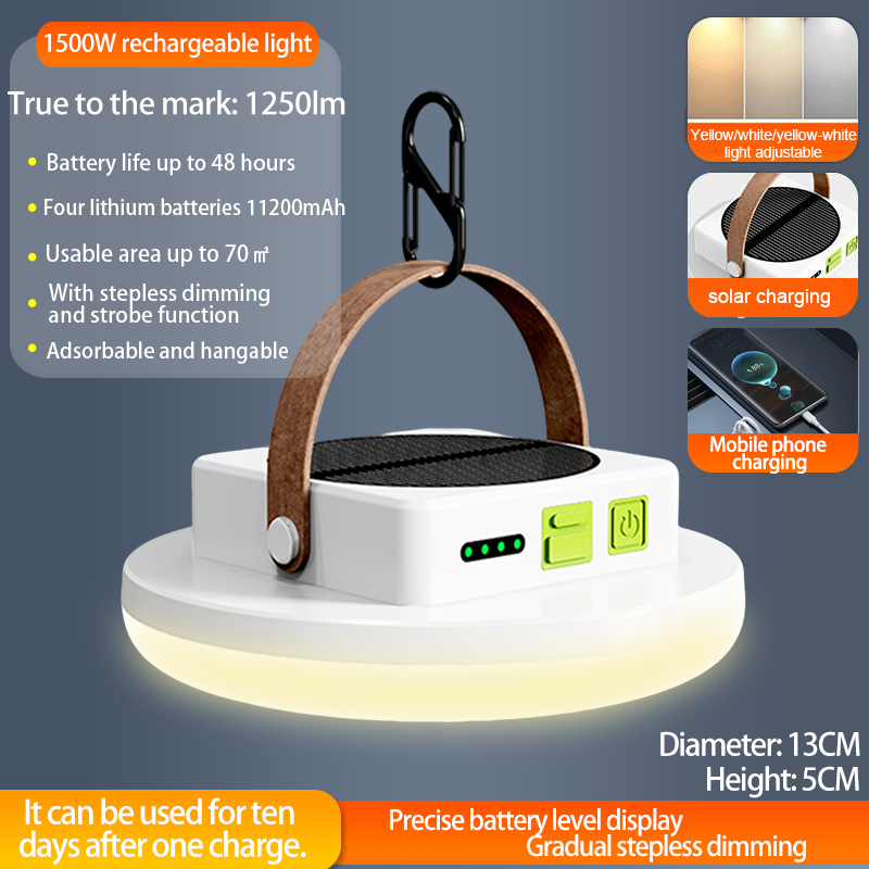 Solar Rechargeable Camping Lantern Portable Camping Lantern Rechargeable LED Camping Lantern for Camping Picnic Fishing Hiking: 12W