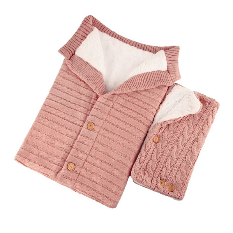 1-2 pièces -né bébé Swaddle couverture épaissir poussette tricot sac de nuit enfant en bas âge nourrissons sac de couchage enveloppement pour fille garçon: 4