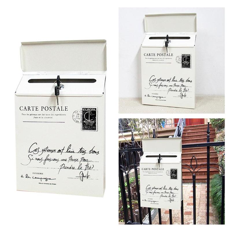 Pastoral Wall Mounted Mailbox Vintage Bucket Newspaper Boxes Mail Box Metal Letter Post Mailbox Door Decoration
