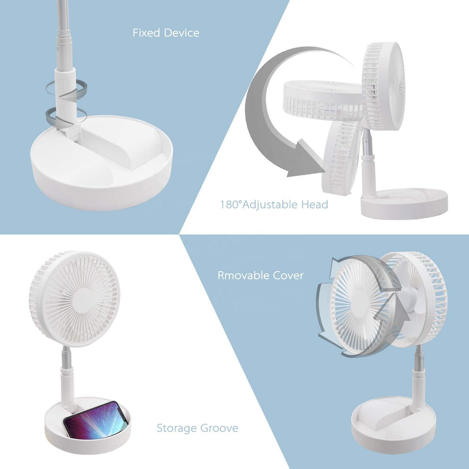 Lille rundt bord indendørs gulv udendørs med bærbar campingstander foldbar genopladelig ventilator husholdningsapparat brugerdefineret foldbar ventilator