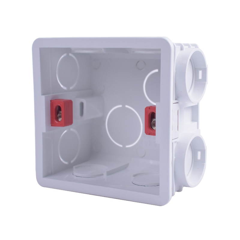 Wall Mounting Box, 86 Internal Cassette, Wiring Box, White Back Blue Red Box For 86mm*86mm Standard Wall Switch and Socket