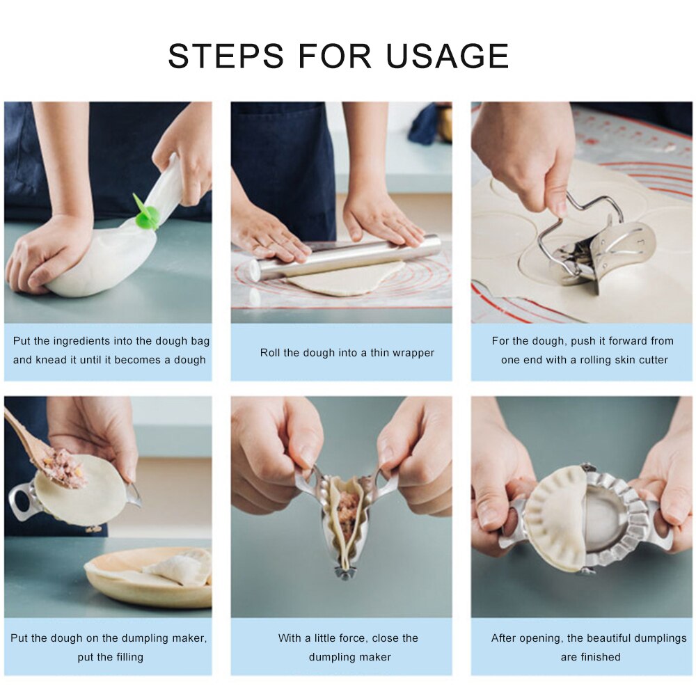 Stainless Steel Dumpling Wraper Mould Dough Circle Roller Machine Dumpling/Pie Maker Pizza Pastry Cutters Rolling Cooking Tools