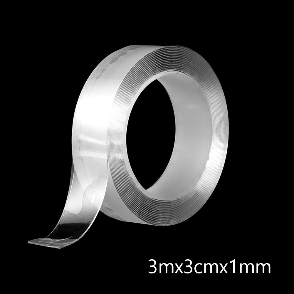 Nano-tape Washable Reusable Double-Sided Tape Adhesive Nano Traceless Sticker Removable Universal Disks Glue 1/2/3/5M: 3M