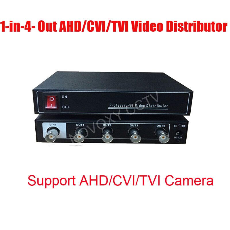 2mp 1 in 4 ud ahd tvi cvi videofordeler forstærker 1ch to 4ch splitter til cctv sikkerhedskamera dvr system