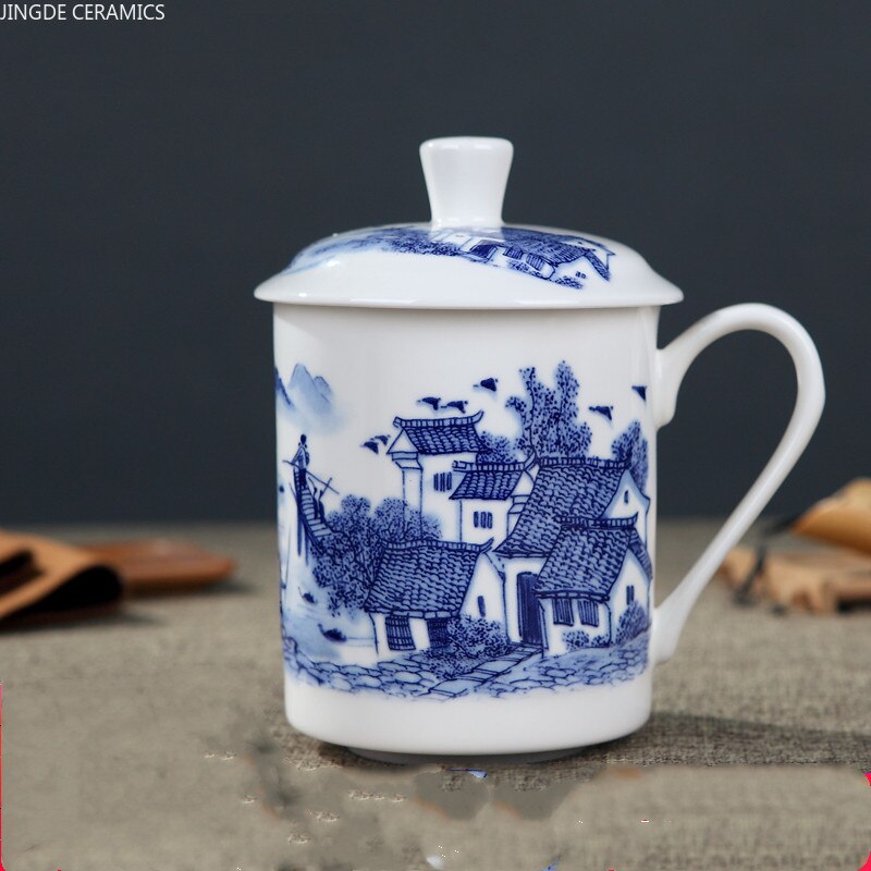 500ml Handmade Dragon Jingdezhen Bone China Tea Mug with Lid Ceramic Tea Infuser Tea Cup Office Water Cup Mug Drinkware