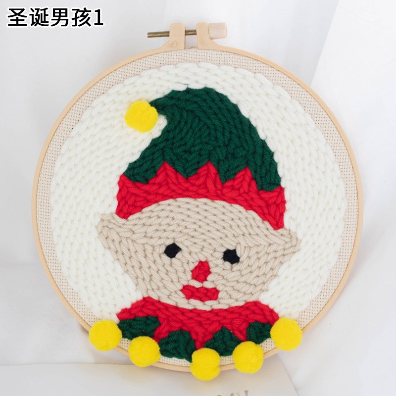 Kit de broderie pour débutants, matériel de bricolage , paquet de matériel de broderie, Kit de poinçons à l'aiguille, fournitures de broderie artisanale: XmasBoy1