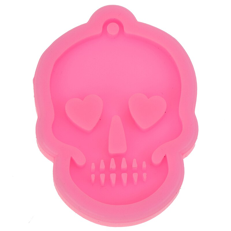 1pc Shiny Ghost Head Skull Silicone Keychains Mold Key Chain Pendant Clay DIY Jewelry Making Resin Mold: Default Title