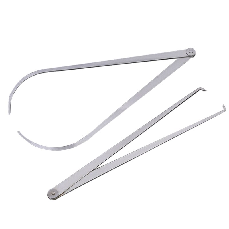 Inside Outside Caliper Stainless Steel Firm Friction Joint Measuring Tool 1 Pair 150/200/250/300mm Practical Tool