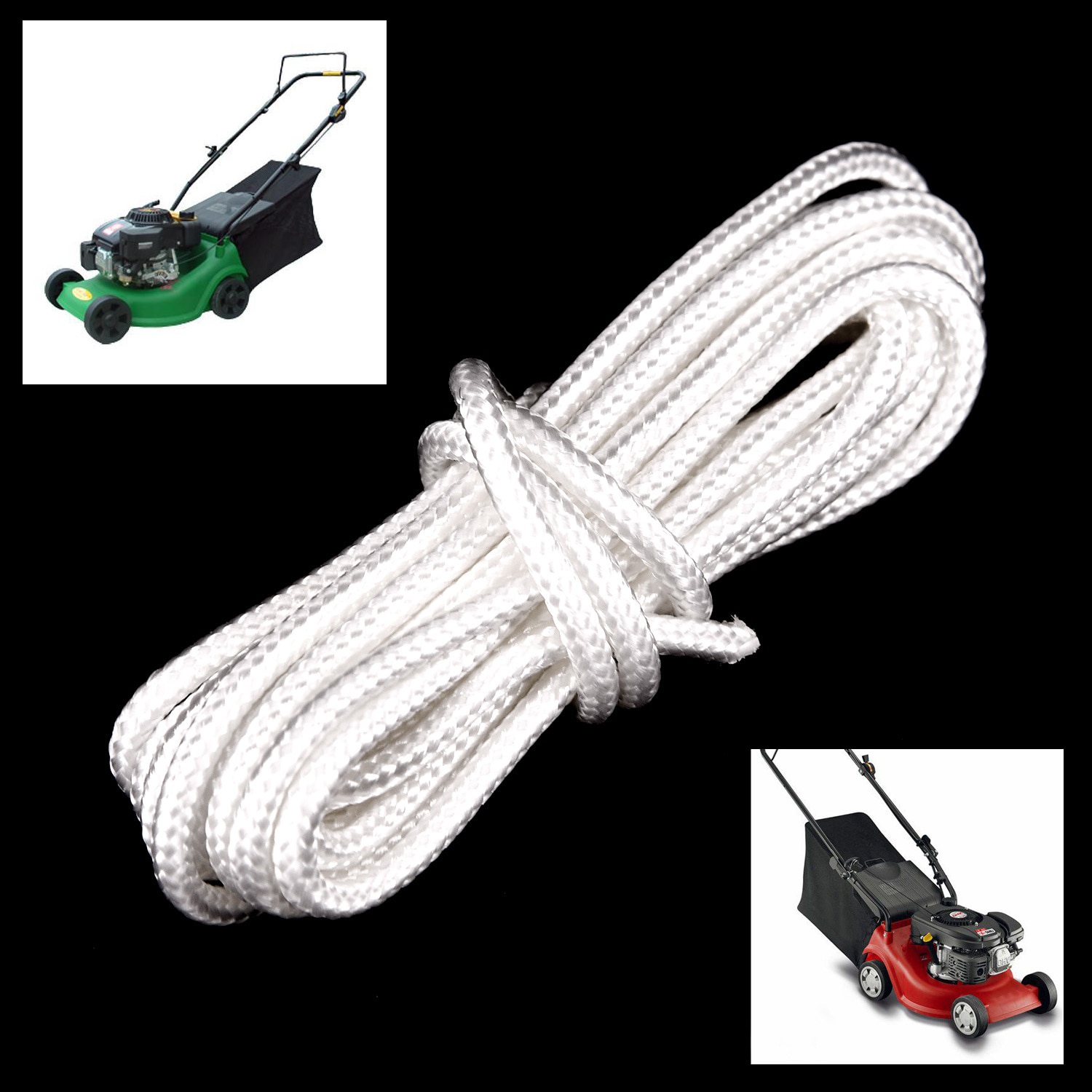 Rekylstarter træksnor til sneslynge plæneklipper nylon 300 cmx 4mm ledningsdele reb snor pakning sneslynge