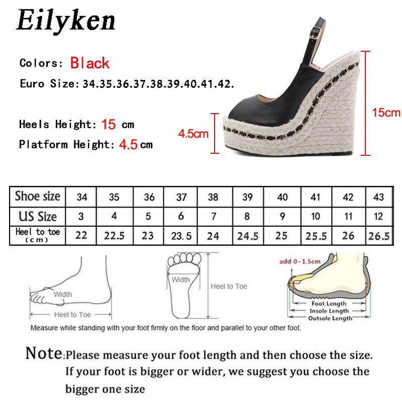 Eilyken Super Hoge Vrouwen Zomer Wig Sandalen Vrouwelijke Platform Mode Hoge Hak Sandalen Open Teen Dames Schoenen Maat 35-42