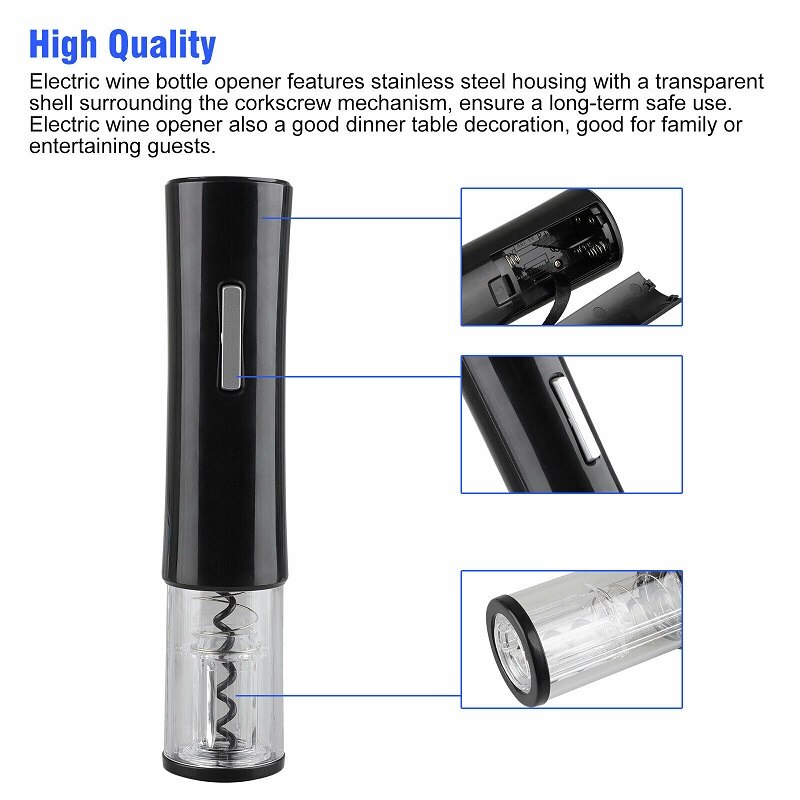Draagbare wijnaccessoires elektrische automatische wijnflesopener foliesnijder oplaadbare kurkentrekker