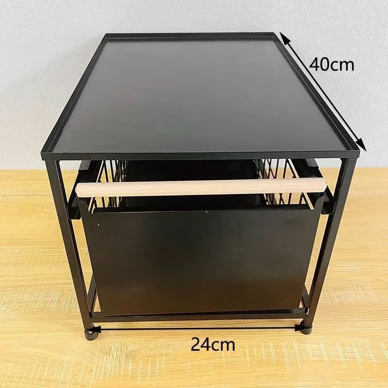 Double Layer Stand-Mounted Kitchen Sink Rack Spice Storage Multi-Functional Drawer Style Cabinet under Sink Organizer: Red