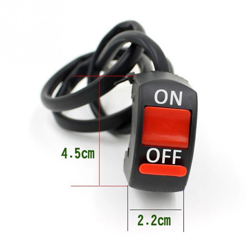 Interruptor de encendido y apagado Universal para manillar de motocicleta, botón de encendido y apagado para Moto, ATV, DC12V/10A, color negro, 1 unidad