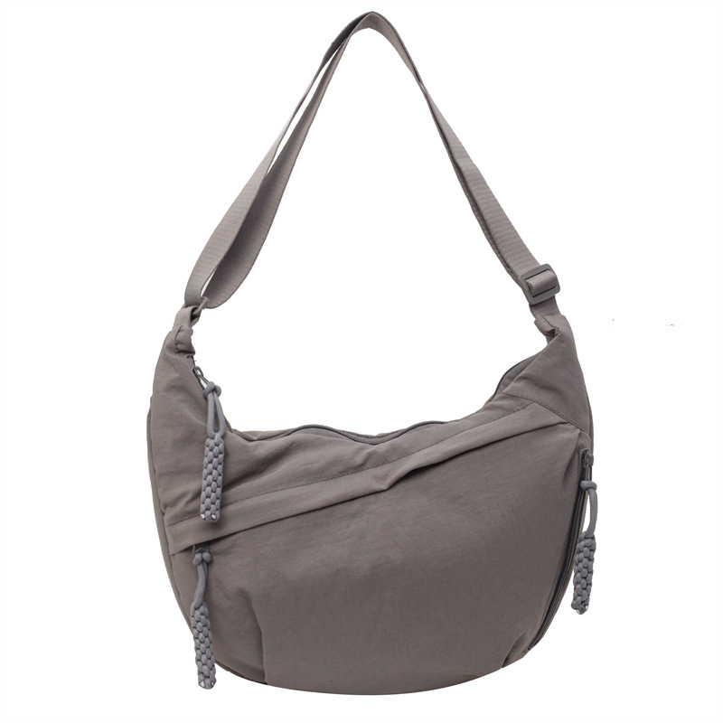 Nylon Fabric Shoulder Bag High Capacity Women's Crossbody Messenger Bag Leisure Versatile Shoulder Hobos Bag: Orange