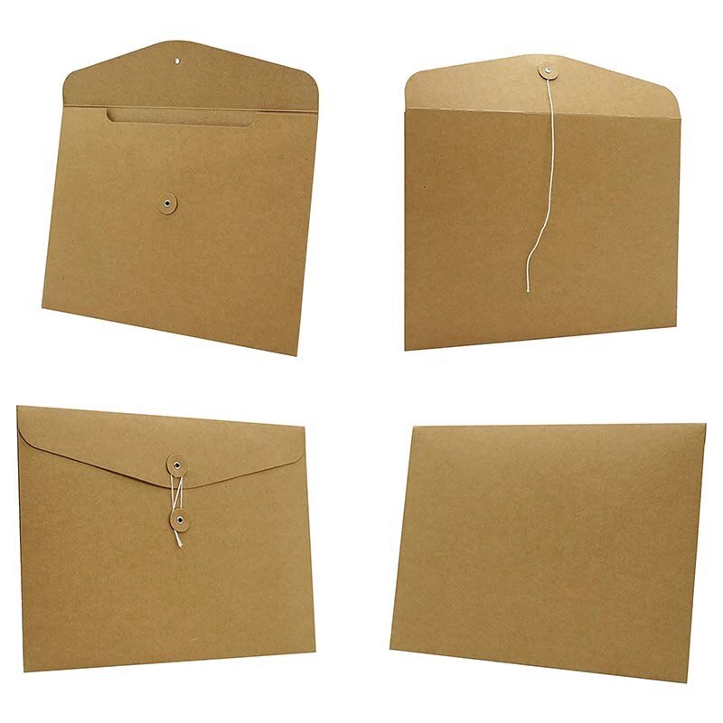 10Er Document Case Made Of Cardboard / Kraft Paper in A4 Format, Document Folder, Briefcase, Folder for Office School