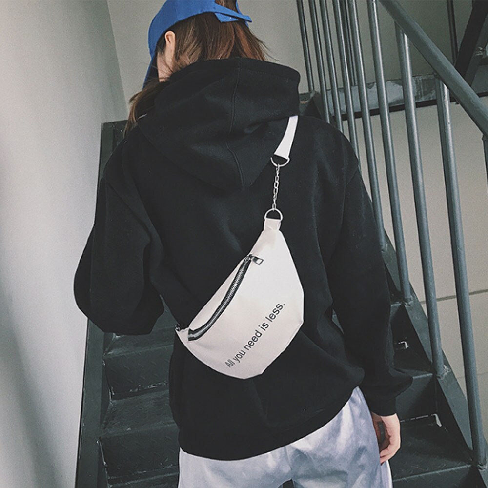 Dam midja fanny pack bältesväska resor hip bum bag liten handväska bröstpåse midjepack 2 färger: Vit