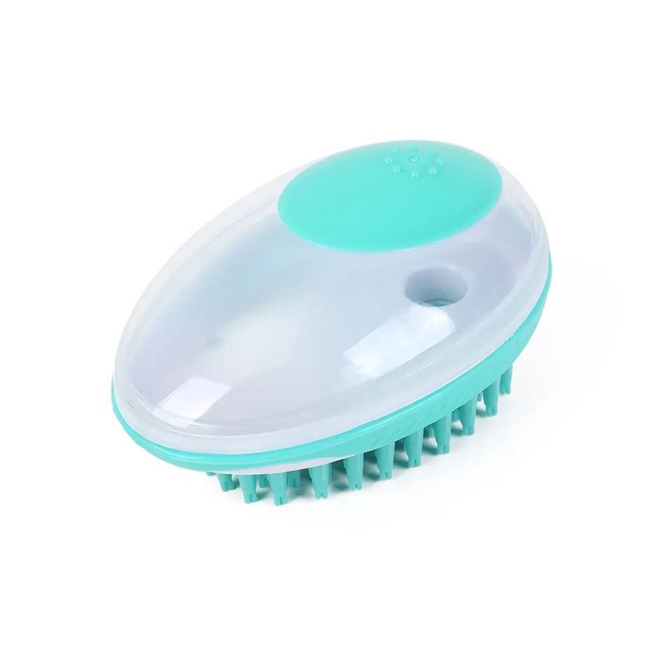 Cepillo de baño de gato perro peine de silicona mascota champú para SPA masaje peineta doble ducha depilación peines para perros gatos mascotas Herramientas de limpieza: Azul marino