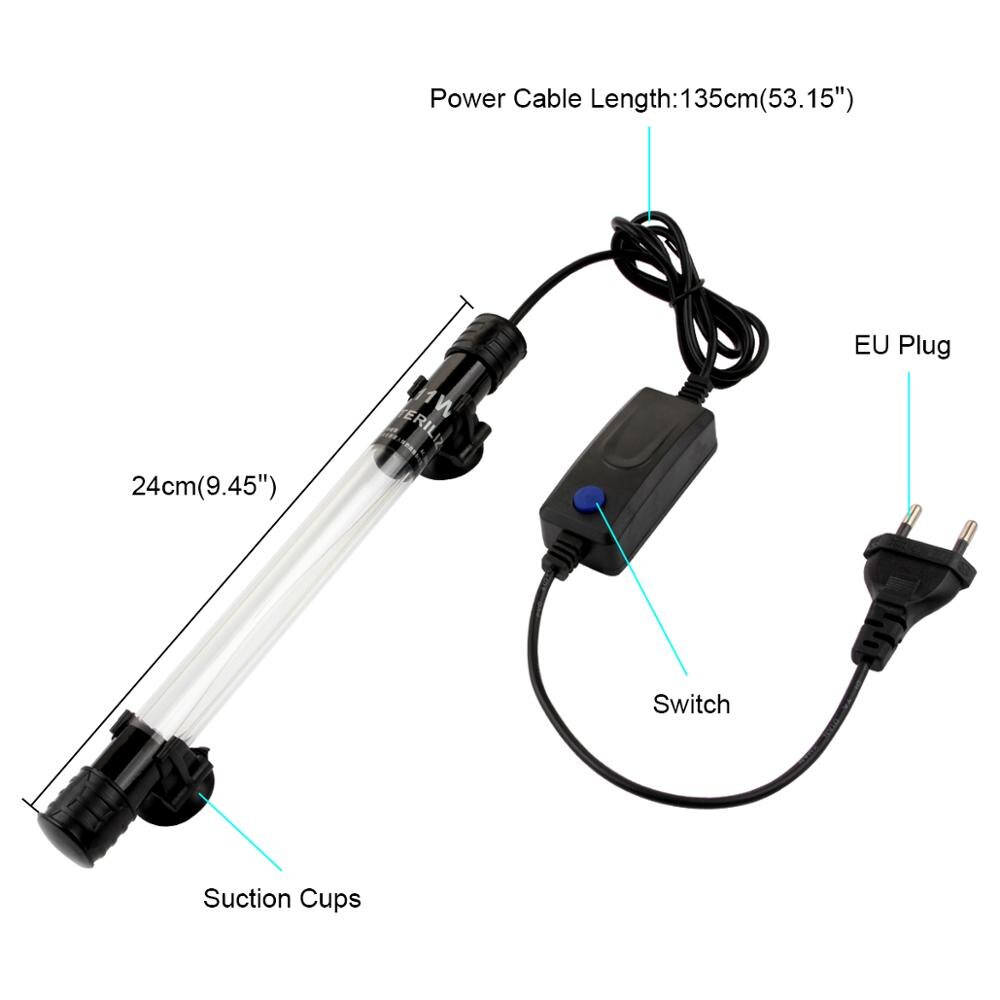 Senzeal 7W/11W Tauch UV-Licht LED Aquarium Wasser Sauber Licht Lampe für Aquarium Teich Wasser sauber: 11W-EU-220v