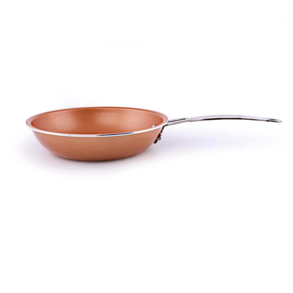Non-stick Copper Flat Frying Pan with Ceramic Coating and Induction Cooking Oven & Dishwasher Safe Kitchen Frying Pan
