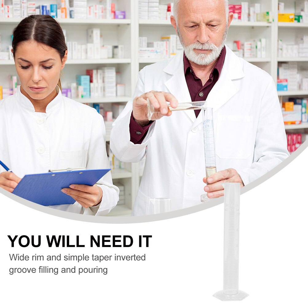 1Pc Plastic Cylinders Measuring Cylinders Test Tube with Scale