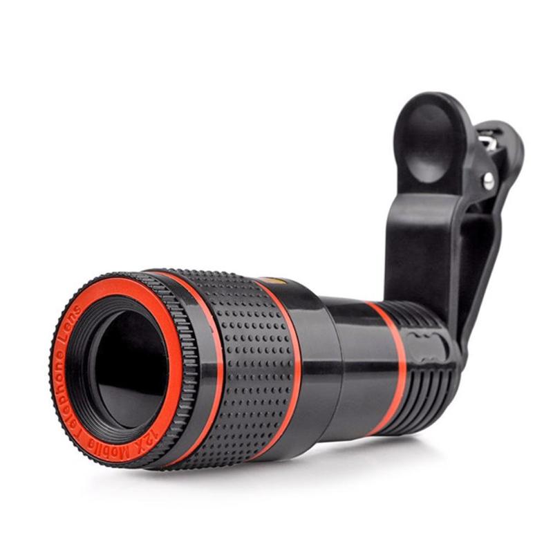 Universal HD 12x lens DSLR Optical Zoom Camera Telescope With Clip For iPhone/Huawei Universal extension Lens Mobile Phone