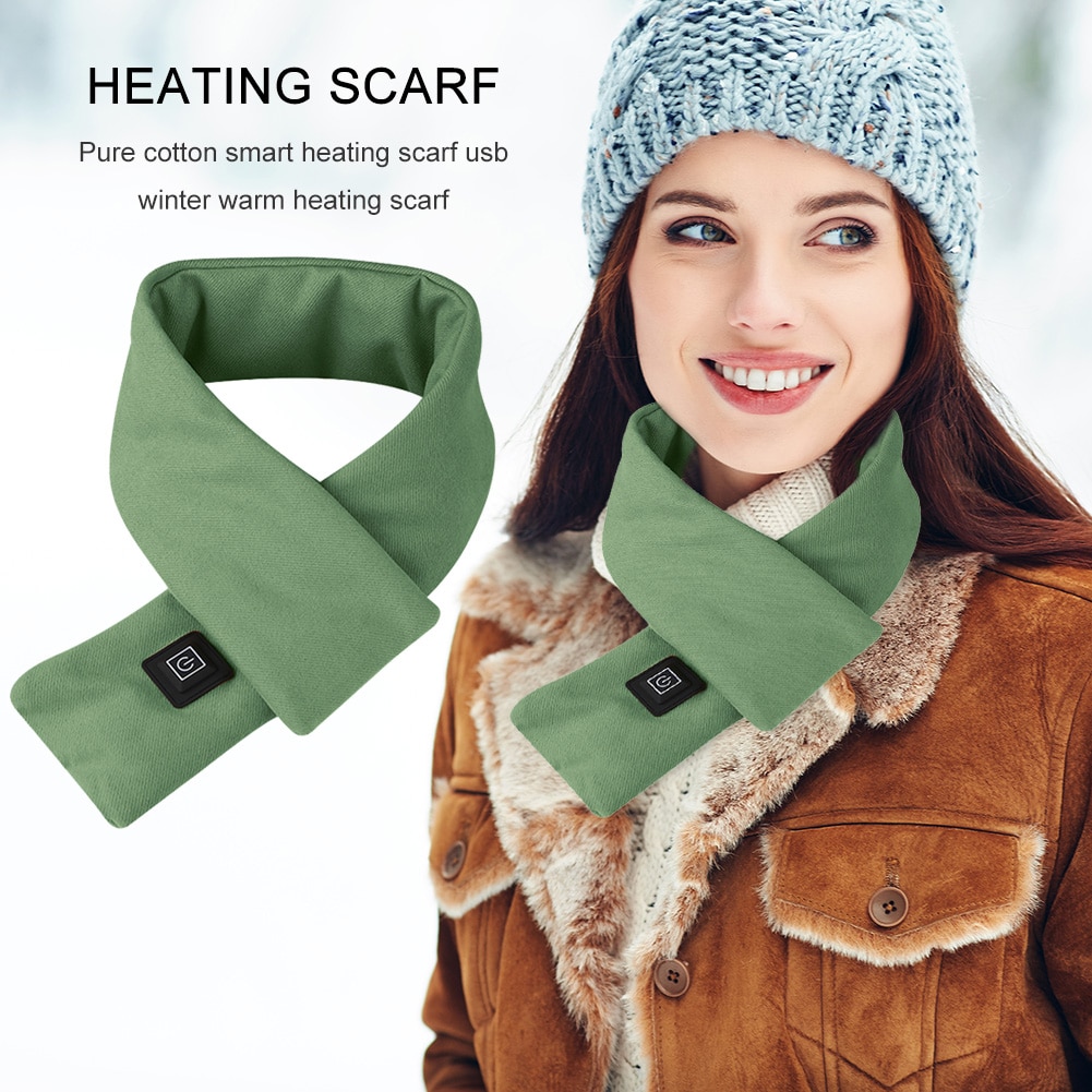 Cotton Smart Heating Scarf Cosy Neck Guard Electric Heated Collar Scarves Winter Scarf Heated Scarf Neckerchief Plush Collar
