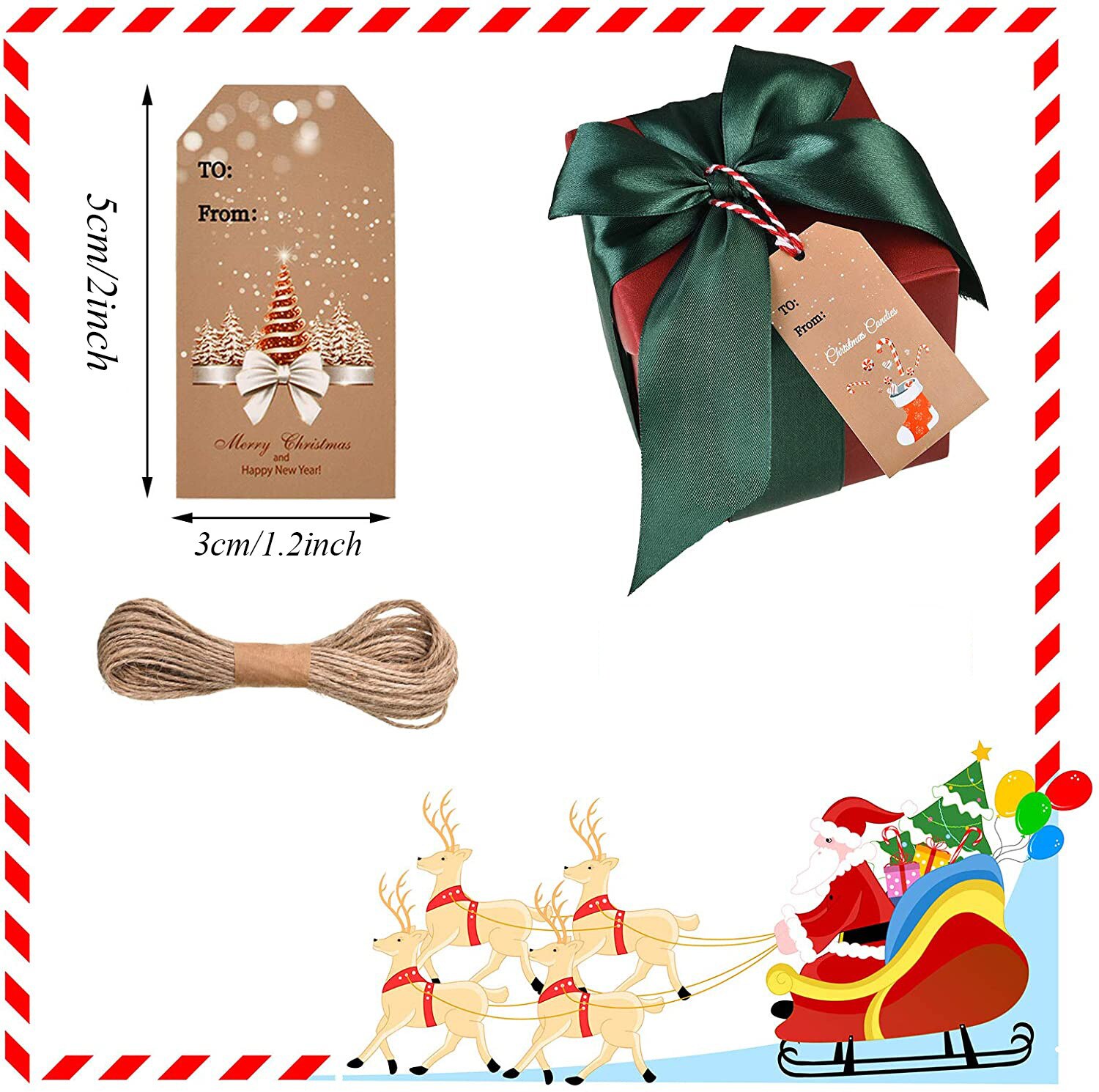 100pz etichette di buon natale carta di carta kraft etichetta regalo etichetta fai da te cartellini decorazioni regalo carta regalo bomboniere forniture