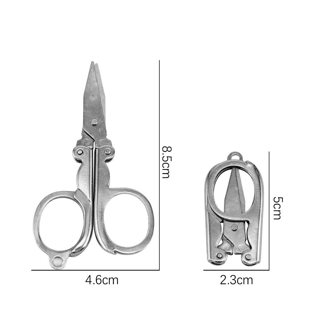 Mini ciseaux pliants de poche en acier inoxydable, outil de manucure, de maquillage et de beauté, Portable, , pour sourcils, coupe du visage, 1 pièce