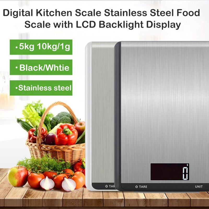 Didihou Rvs Digitale Keukenweegschaal Elektronische Weegschaal Voedsel Bakken Schaal Lcd Backlight Display Digitale Keukenweegschaal