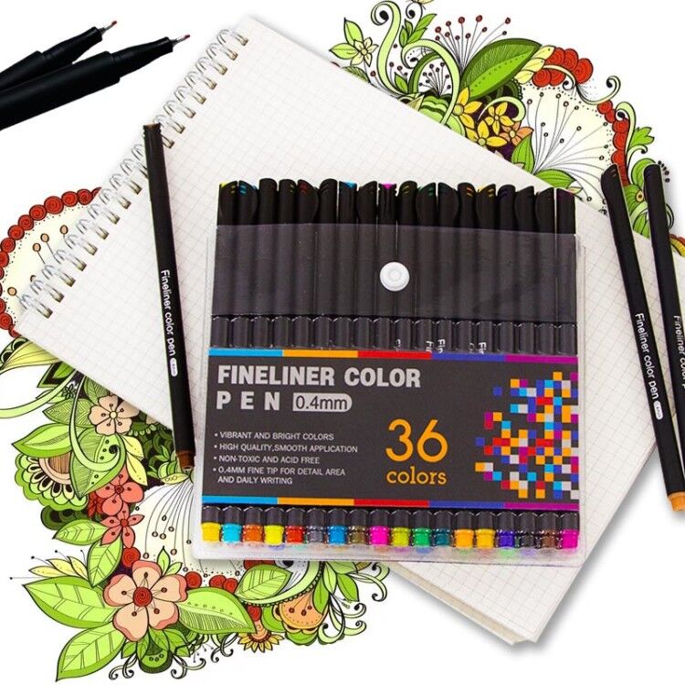 100 farver journal planner markør penne farvede fine spids kuglepenne fineliner pen til bullet journaling skrive skole kunst forsyninger: 36 farver