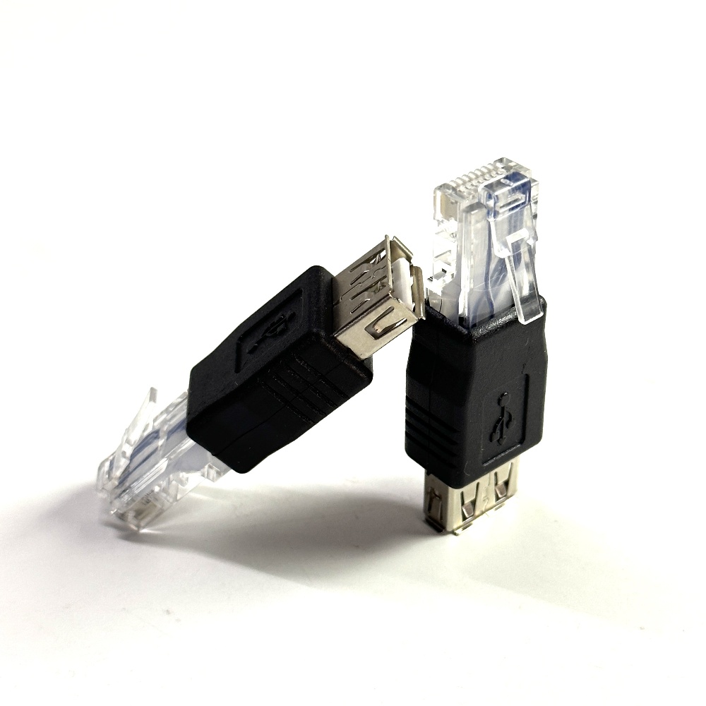 Crystal Head RJ45 Male to USB 2.0 AF A Female Adapter Connector Laptop LAN Network Cable Ethernet Converter plug